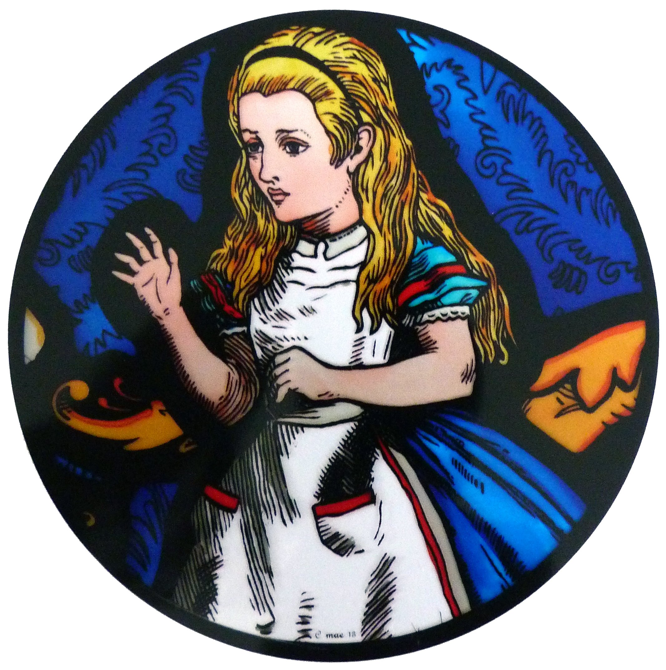 STAINED GLASS WINDOW ART STATIC CLING ALICE IN WONDERLAND - ALICE