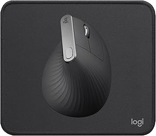 Logitech MX Vertical Souris sans Fil Ergonomique, Bluetooth, Récepteur USB Unifying + Mouse Pad Noir, Tapis de Souris PC, Résistant aux Eclaboussures, Durable, PC/Mac