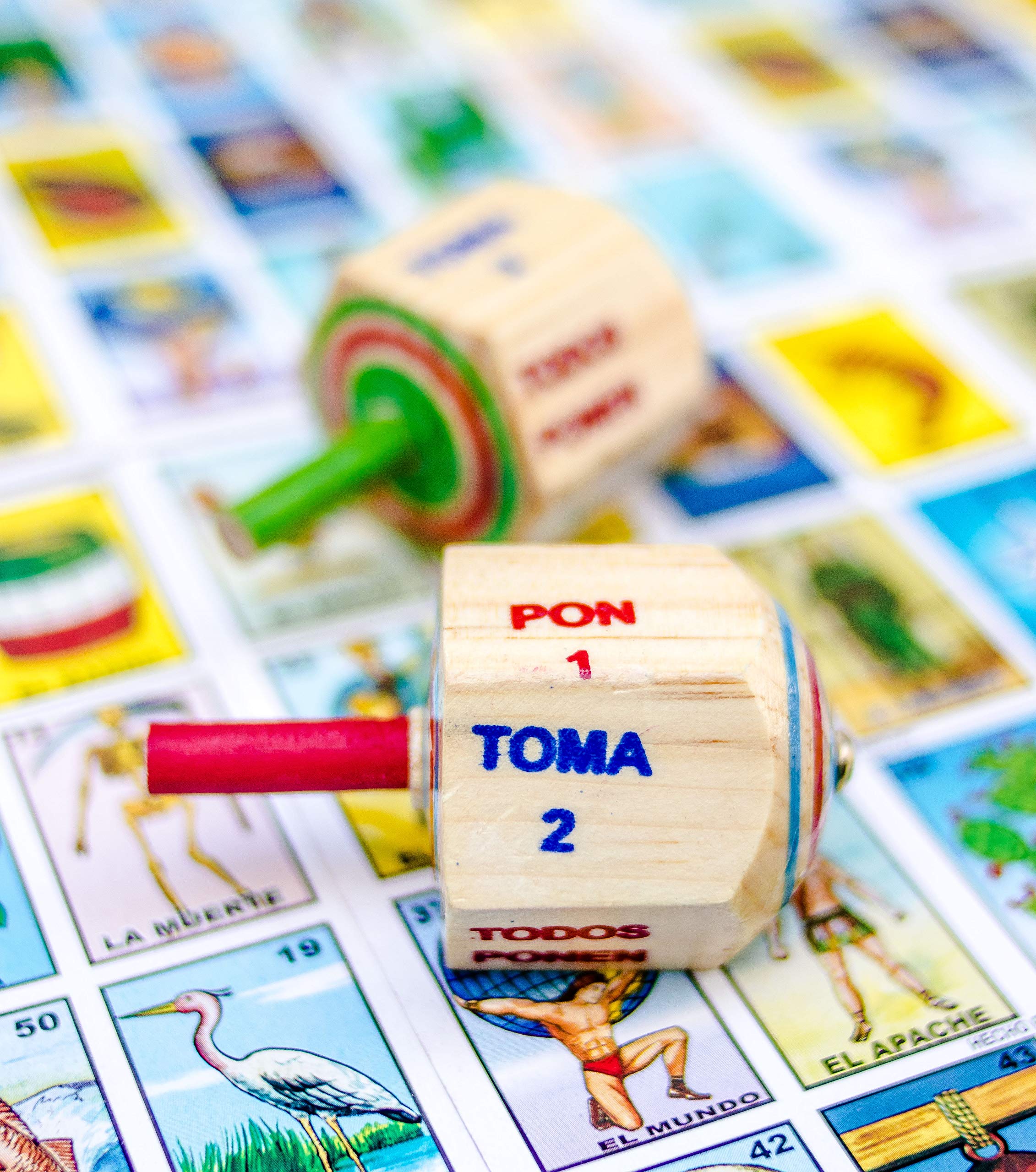 Buy Pirinola Toma Todo Set Wood Spinning Top Game 100 Counting