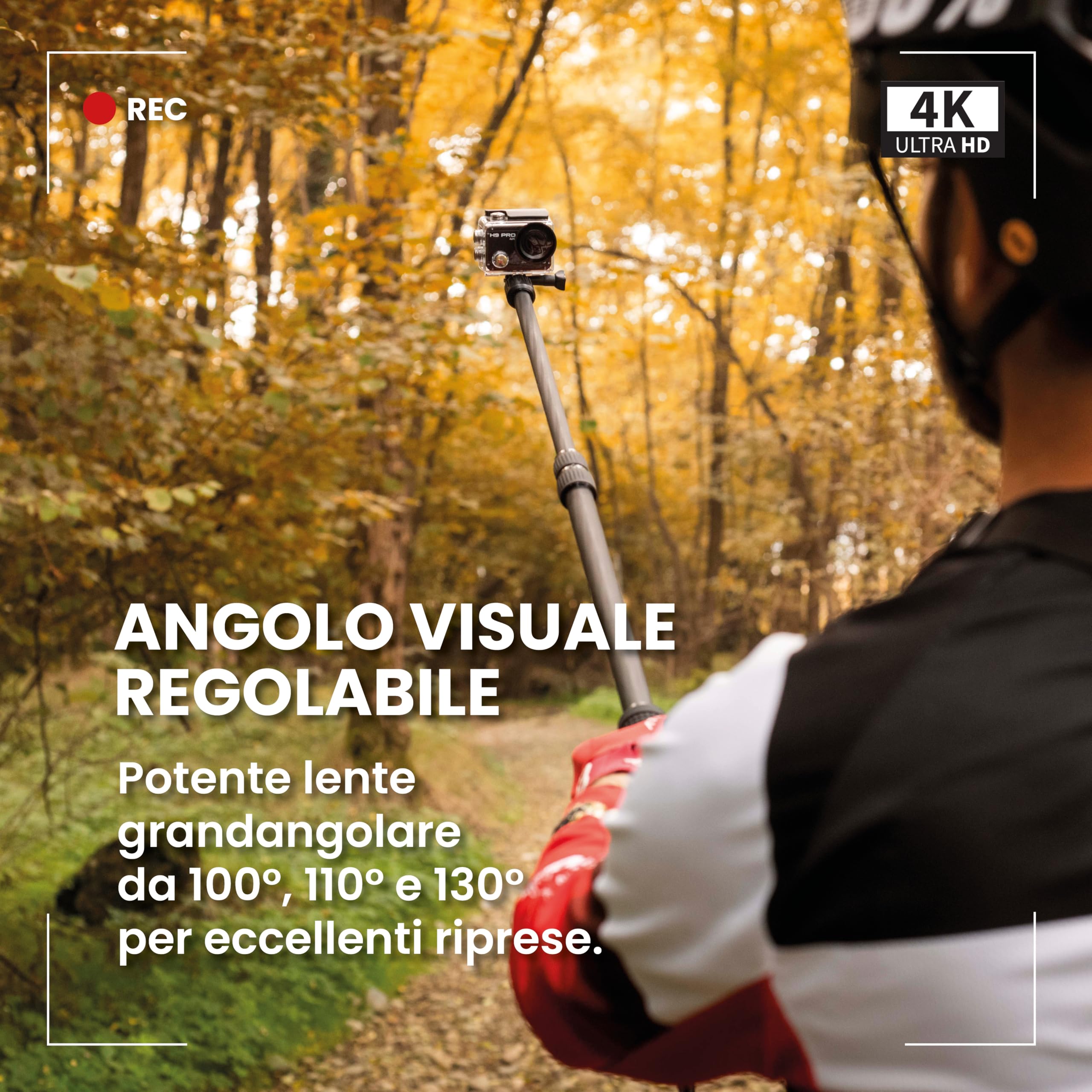 Midland - Action Cam 4K H9 Pro WIFI con Remote Control, Videocamera Sportiva Macchina Fotografica Subacquea 30m, Autonomia 2H, 30fps, Foto 20MP, Touchscreen IPS, 7 Modalità Video, Controllo Smartphone