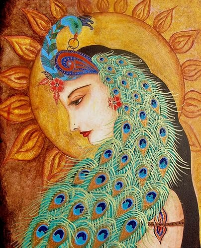 Miniatura 2 de Peacock Lady Greeting Card Notecard Handmade Original Art