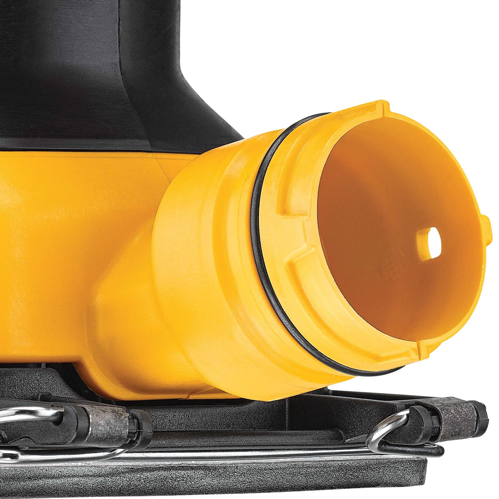 DEWALT Ponceuse Vibrante 1/4 de Feuille, avec Sac à Poussières et Adaptateur d'Aspiration - 230 W - 14000 orb/min, DWE6411-QS + DEWALT Feuille K40, 115 x 115 mm, Set de 10 Pièces, DT3020-QZ