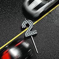 Vista 2 de PHD CAKE Velas de cumpleaños de carreras número 2 de 2.76 pulgadas, velas con números temáticos de carreras, velas de números de pastel, celebración