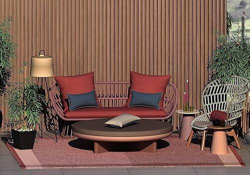 Miniatura 7 de Juego de 2 almohadas lumbares rectangulares para exteriores, 10 x 18 pulgadas, impermeables, para patio, almohadas decorativas para la cintura para