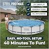 Set de Piscina Redonda Sobre el Suelo Bestway Steel Pro MAX 14' x 33" con Bomba | Piscina de Marco Metálico, Acero Resistente a la Corrosión, Revestimiento Resistente a Perforaciones, Bomba de Filtro, Montaje sin Herramientas, Conectores Quick-Click 7