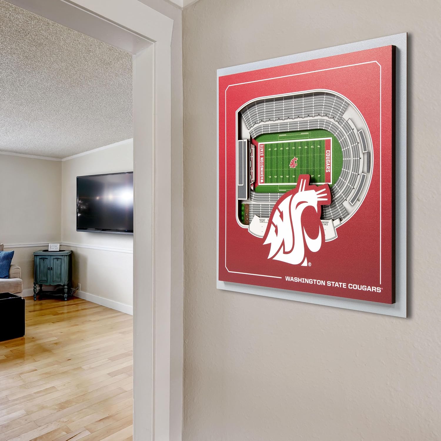 YouTheFan Officially-licensed NCAA Stadium Series 3D Wall Art - multi-layer team stadium replica, detailed sports fan gift, indoor decor image 3
