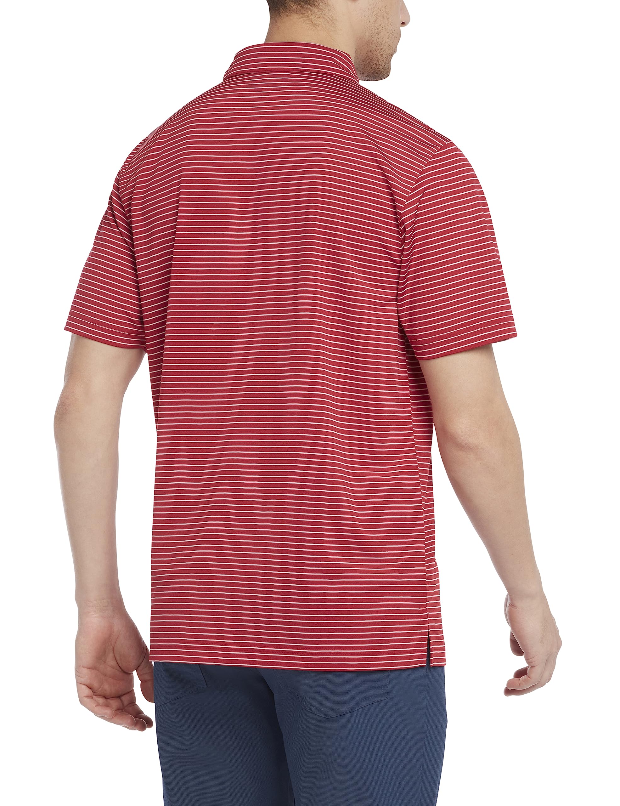PGA Tour Men's Golf Polo Shirt, Stripe Design, Natural Stretch, Short Sleeve, Regular Fit