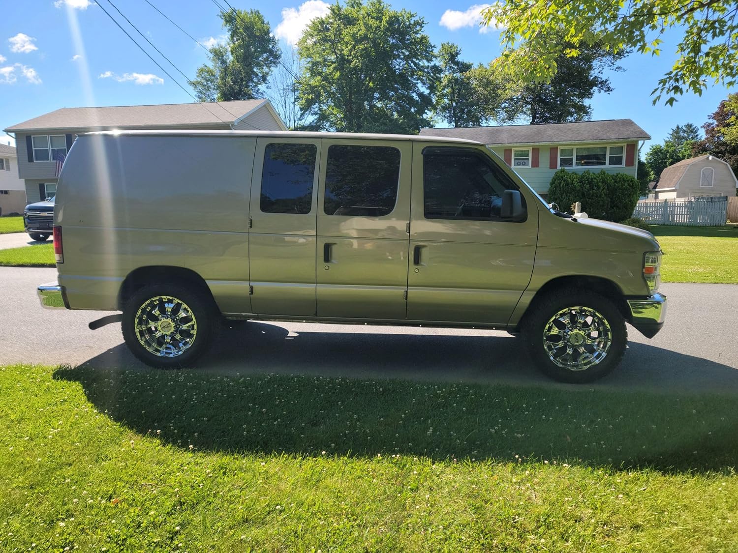 RTZ - Compatible with Ford E150 E250 E350 Van 75-19 Complete Lift Kit Front 3" Lift Aluminum Coil Spring Spacers + 3" Tapered Primo Steel Block Kit + Set of DoestchTech Nitro Lift Shocks KIT