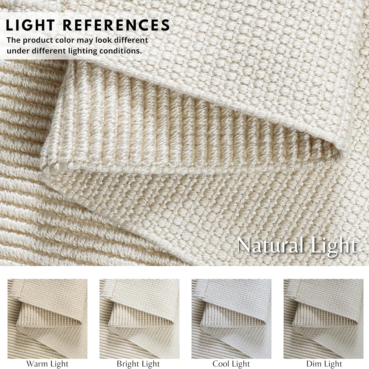 THE BEER VALLEY Runner Rug 2x6 Ft - Ivory, Washable Boho Area Rugs Non Slip for Kitchen Living Room, Farmhouse Indoor Outdoor Hallway Woven Mat, Long Bathroom Floor Runners