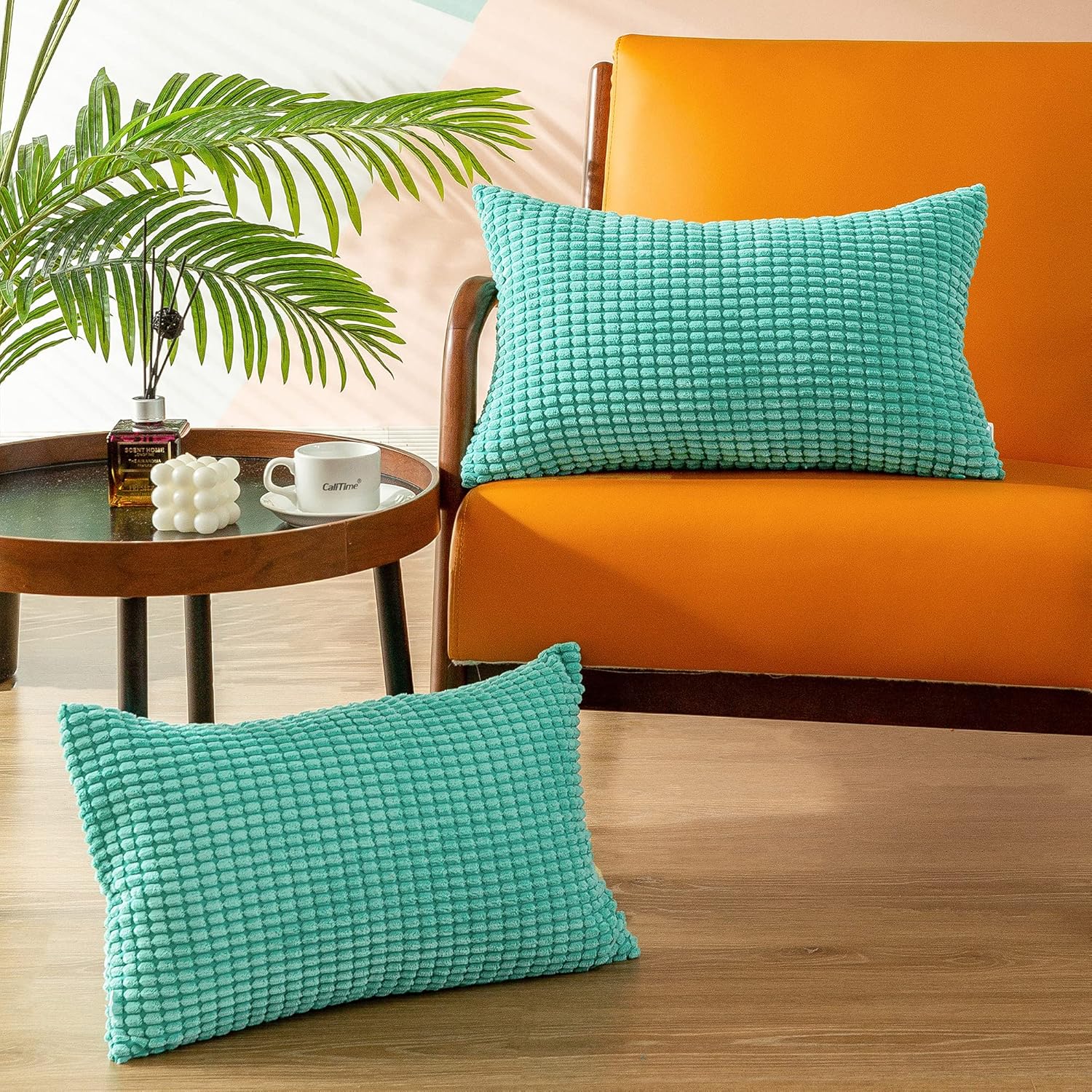 CaliTime Pack of 2 Comfy Throw Pillow Covers Cases for Couch Sofa Bed