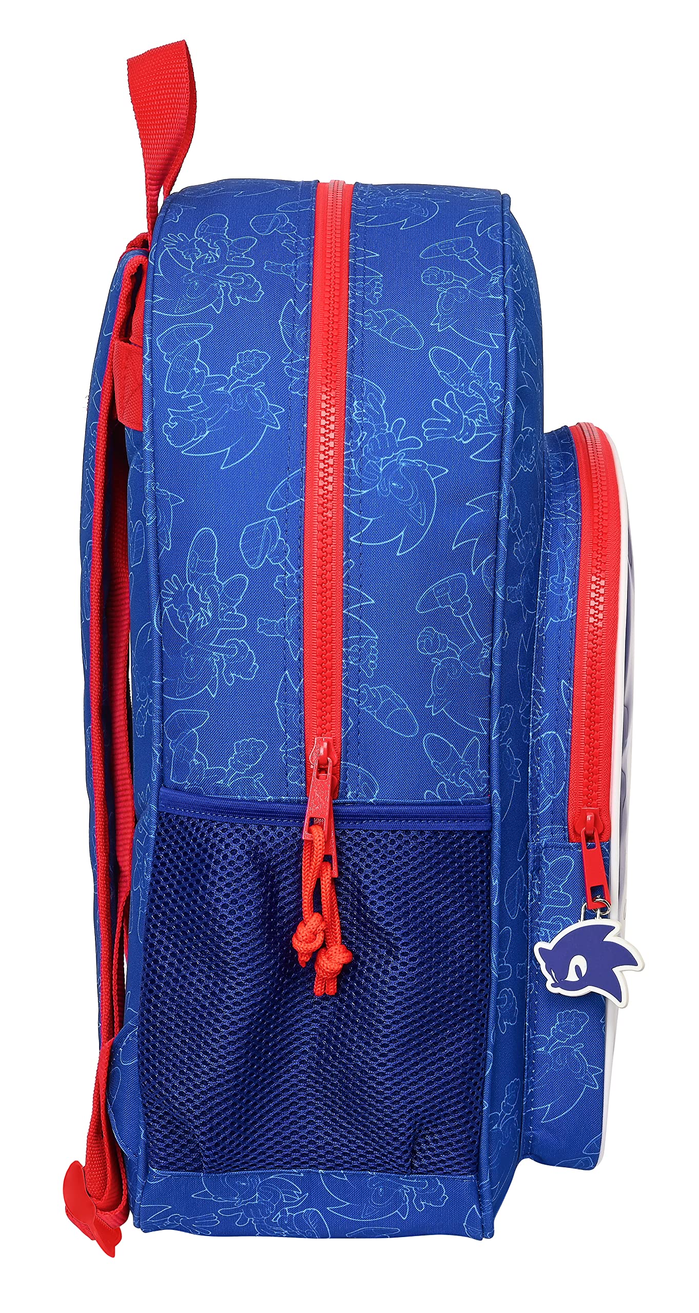 SONIC - Mochila Escolar Niño, Mochila Niño, Mochila Infantil, Adaptable a Carro, Ideal para Niños en Edad Escolar, Cómoda y Versátil, Calidad y Resistencia, 33x14x42 cm, Color Azul marino