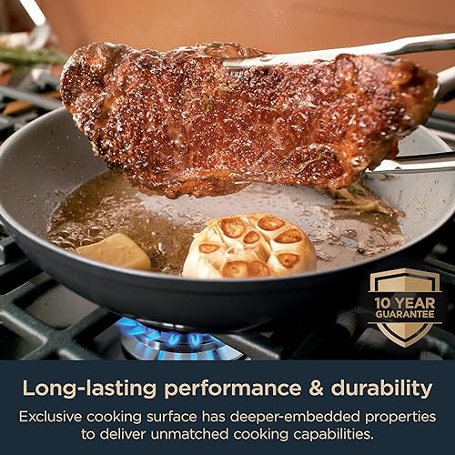 Miniatura 7 de Ninja Ceramic Pro CW30026MM - Sartén antiadherente, no tóxica, sin PTFE, revestimiento de cerámica, mango de acero inoxidable, apto para estufa y