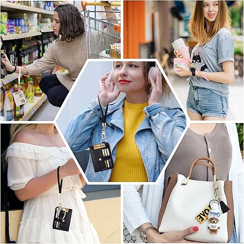 Miniatura 5 de Cartera con llavero para mujer, delgada, con bloqueo Rfid, tarjetero para tarjetas de crédito, cartera de identificación con cremallera, cartera