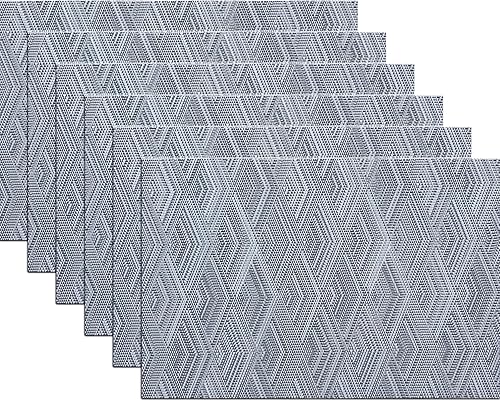 Miniatura 26 de Manteles individuales de plástico, juego de 6 manteles individuales lavables antideslizantes para mesa de comedor, manteles individuales de mesa