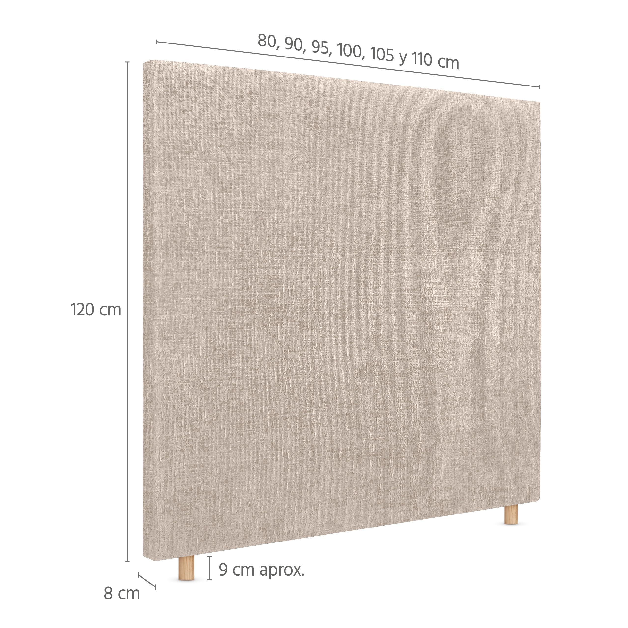 DHOME Testiera Liscia in Lana Ecologica Fino a terra Spessore 8cm Testata Letto Imbottita Stile Moderno per Camera da Letto Top Trending (Beige, 80cm)