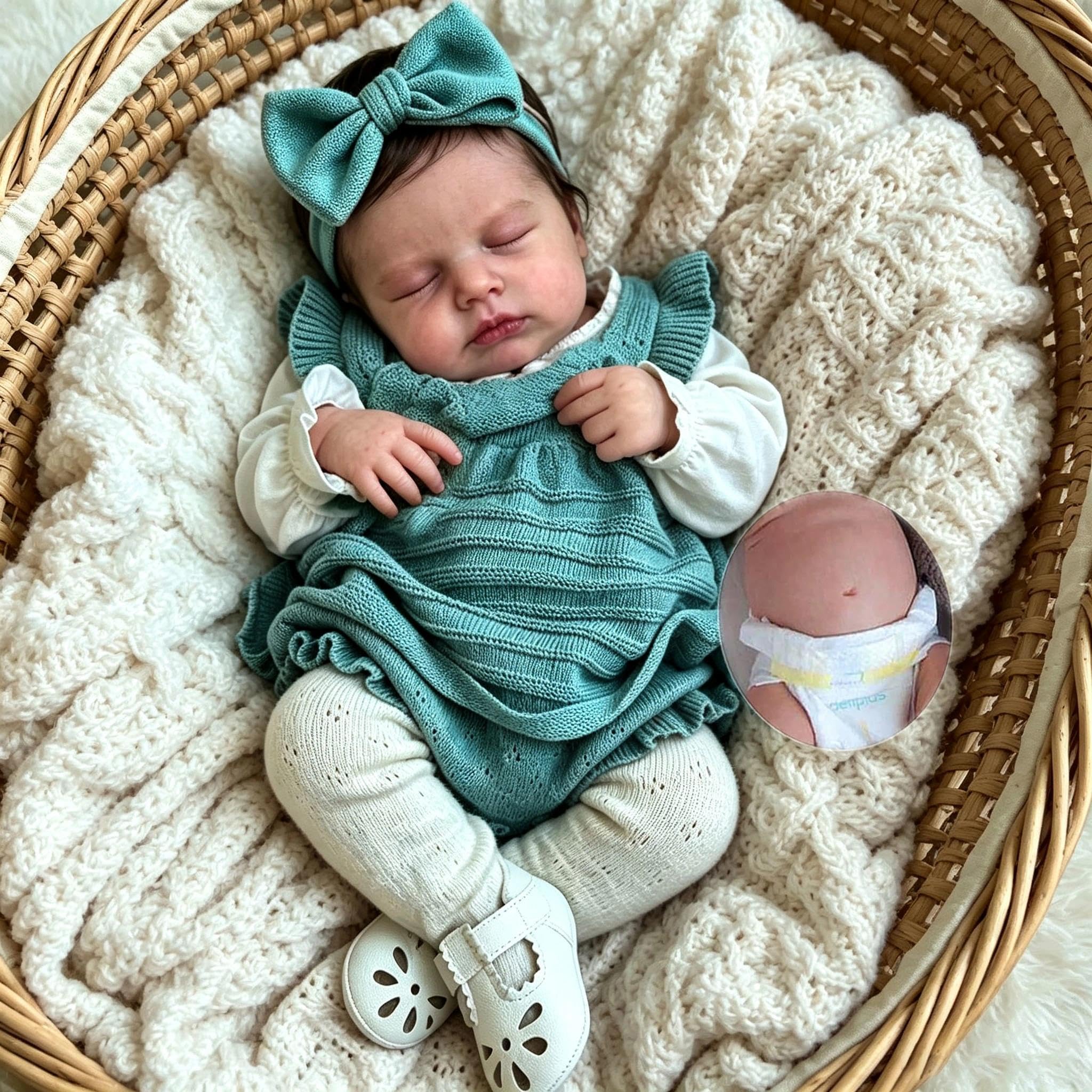 Zero Pam Lebensechte Reborn Babypuppen 20 Zoll Weiches Vinyl Realistische Neugeborene Babypuppen Poseable Real Life Baby Mädchen Puppen mit Puppenzubehör und Geschenk für 3+ Jahre alte Kinder