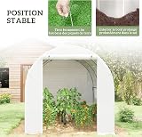 Outsunny Serre de Jardin 6 m² 3 x 2 m 1 Porte 2 Parois Latérales Blanc - 6