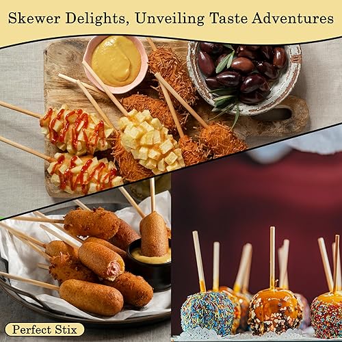 Miniatura 8 de Perfect Stix WRS55SP-200 - Palo de madera para brocheta de manzana, 5-12 x 316 pulgadas, semicujeta, 0.2 pulgadas de alto, 0.4 pulgadas de ancho,