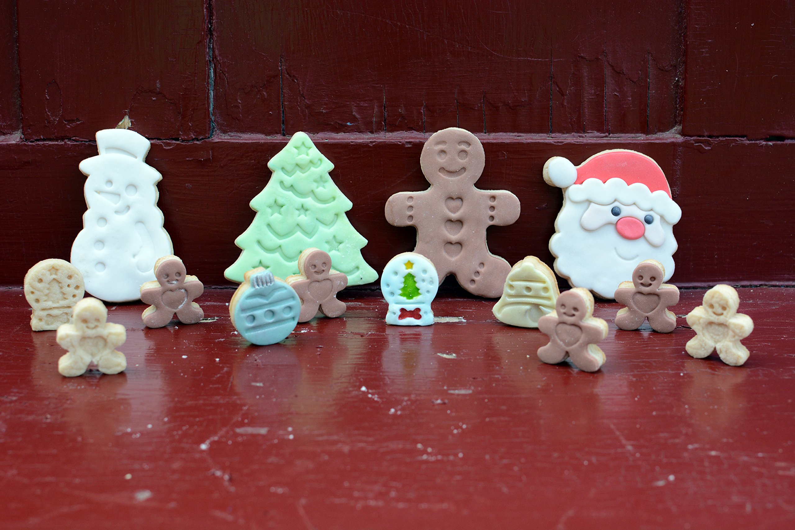 R&M International 469 Christmas - Juego de sellos de doble cara (plástico, 4 unidades), multicolor