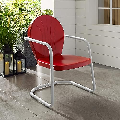 Miniatura 5 de Crosley Furniture CO1001A-AQ Griffith - Silla retro de exterior, de metal