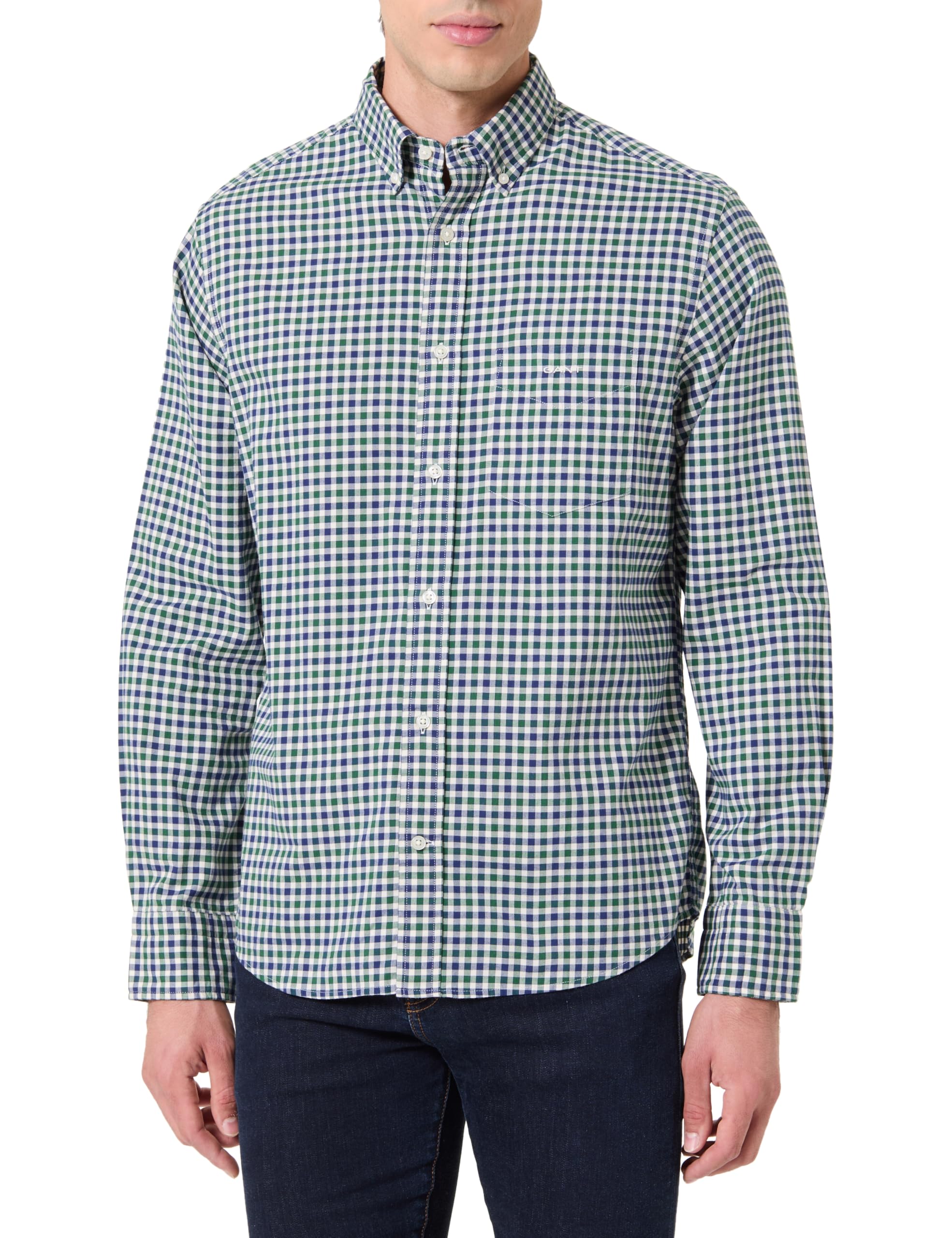 Gant Herren Reg Twill Gingham Shirt Hemd