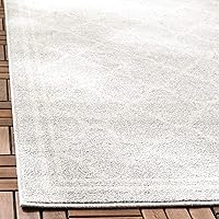 Vista 2 de Safavieh Amherst Collection AMT422B - Alfombra para interiores y exteriores, color gris claro y beige