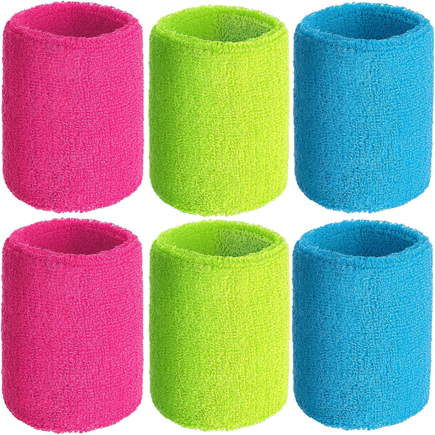 Willbond Wrist Sweatbands, Sports Sweatbands for Competition, Sweat Absorbent, for Basketball, Tennis, Football, Running and Work (Pack of 6) - Image 6