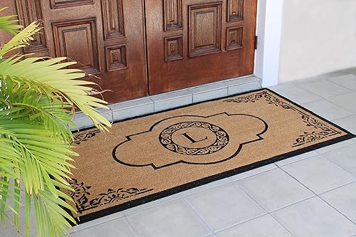 Miniatura 4 de A1 Home Collections First Impression Abrilina - Felpudo doble monograma hecho a mano, 72 pulgadas de largo x 36 pulgadas de ancho, XL