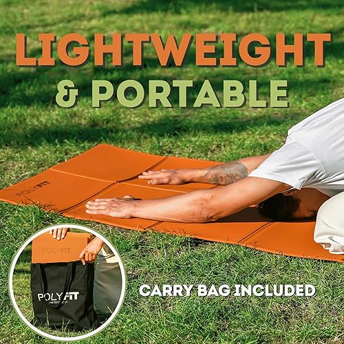 Miniatura 5 de Polyfit Esterilla de yoga plegable para viajes y entrenamientos en casa, 0.276 in de grosor, ligera, plegable y fácil de almacenar, alfombrilla de