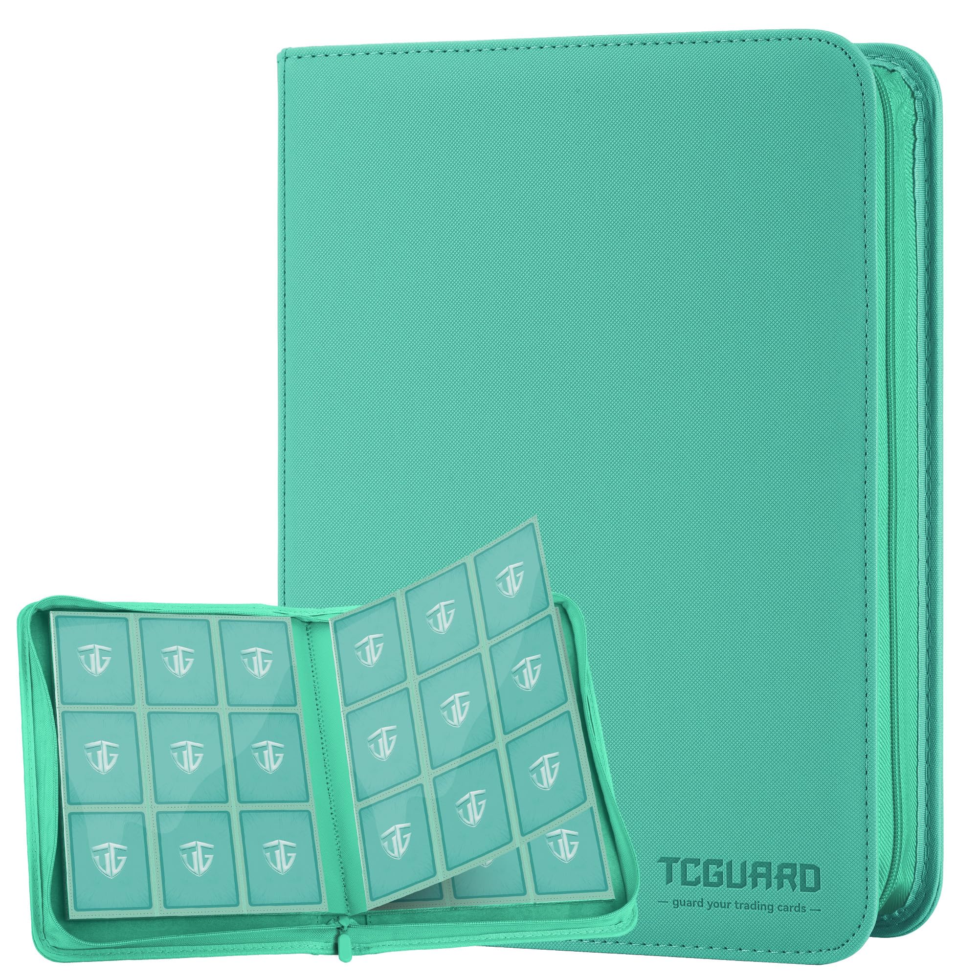 TCGUARD Album de collection Premium pour 360 cartes, Classeur à 9 pochettes adapté pour les cartes à collectionner avec housses, fermeture éclair et design plat pour MTG, TCG et cartes de sport pour