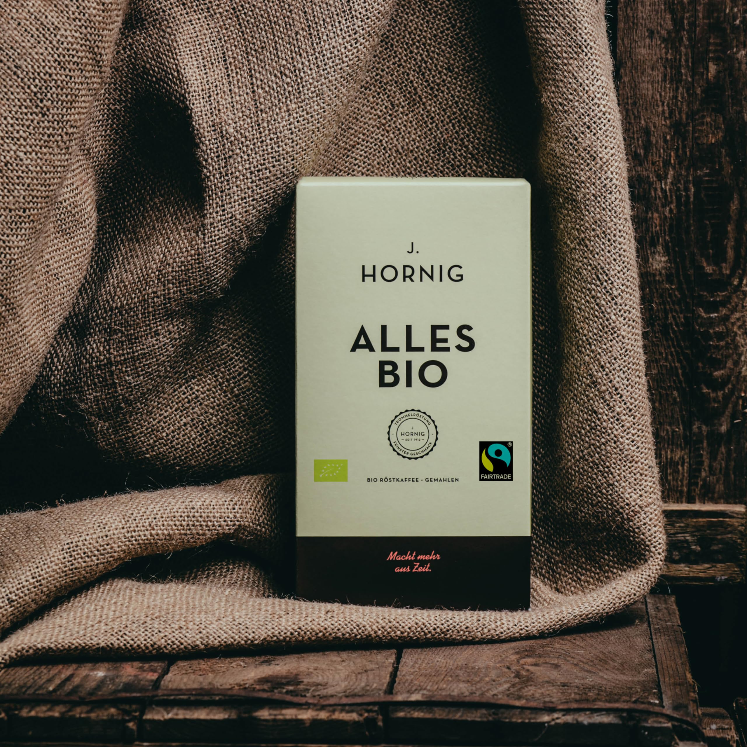 J. Hornig Kaffee gemahlen Bio & Fairtrade, Alles Bio, 500g, Arabica & Robusta, kräftiger Bio-Kaffee mit Noten von Kakao & Malz, für Filterkaffee, Espressokocher & French Press, Stärke 4/5