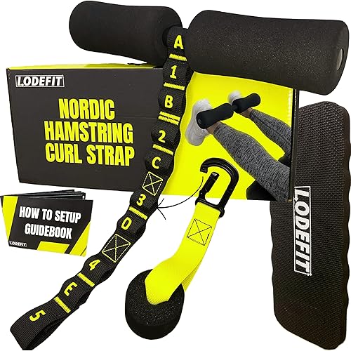 Correa nórdica para rizos de isquiotibiales, correa nórdica antideslizante con mosquetón, correa nórdica para rizos nórdicos de isquiotibiales,