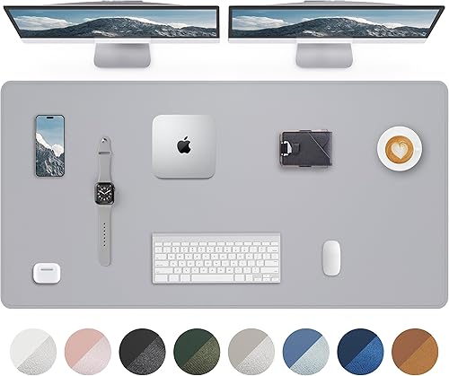 Miniatura 56 de Tapete protector para escritorio y mouse, antideslizante, de piel sintética, tapete impermeable de escritura para laptop, para oficina y hogar