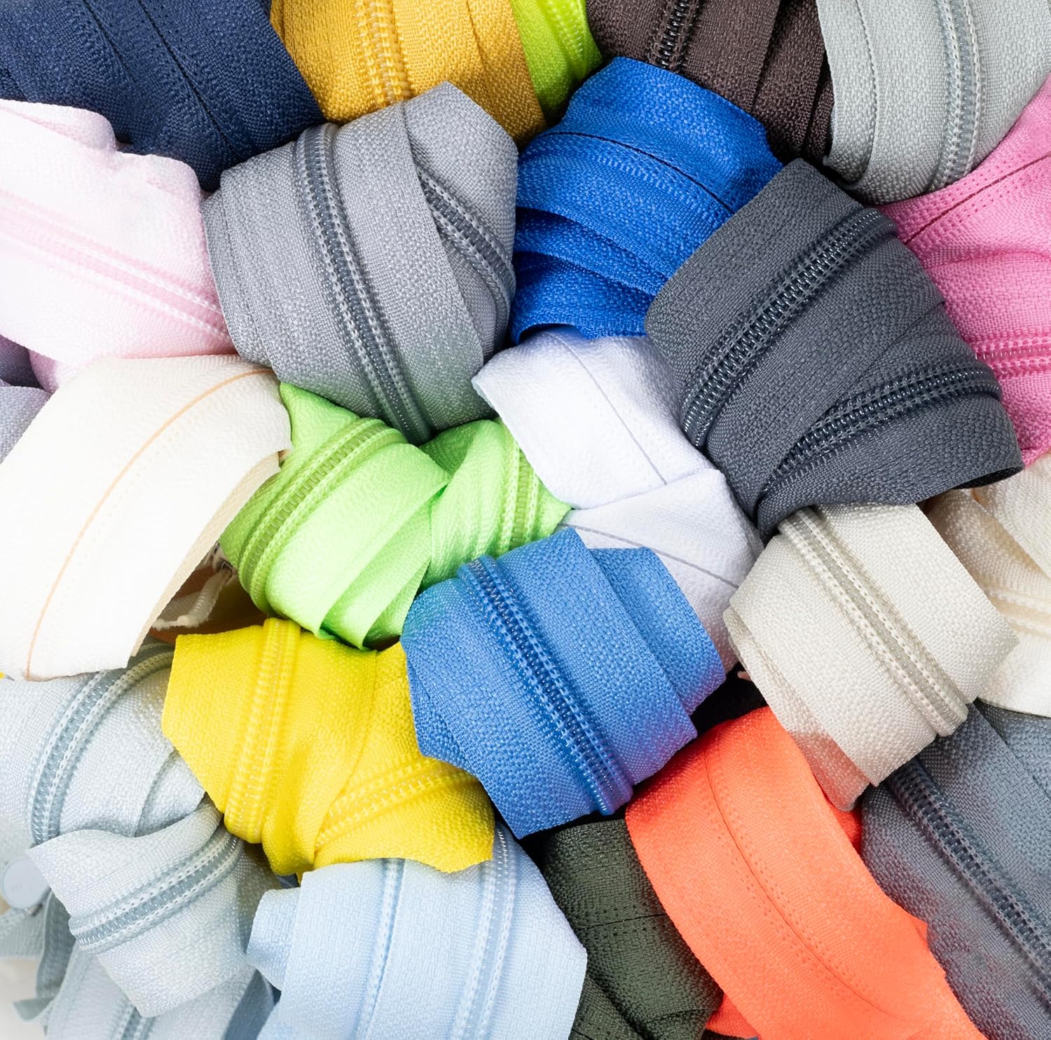 AERZETIX - Pack of 10 No. 5 25 cm Separable Spiral Zippers with Slider - Metal Nylon Polyester - White - Sewing Creations DIY Textile