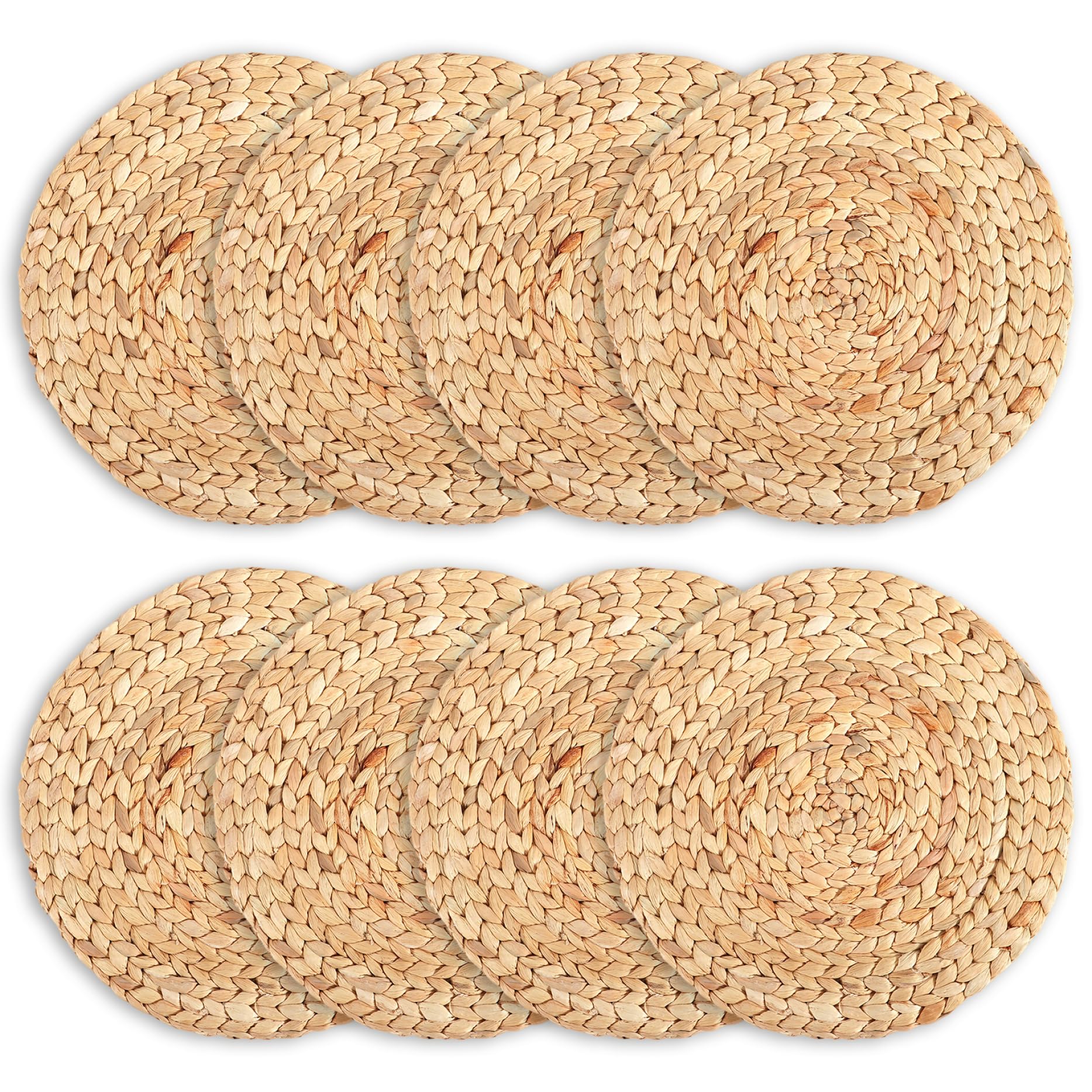 Napperons en osier anti-rayures en jacinthe d'eau tressée pour votre table