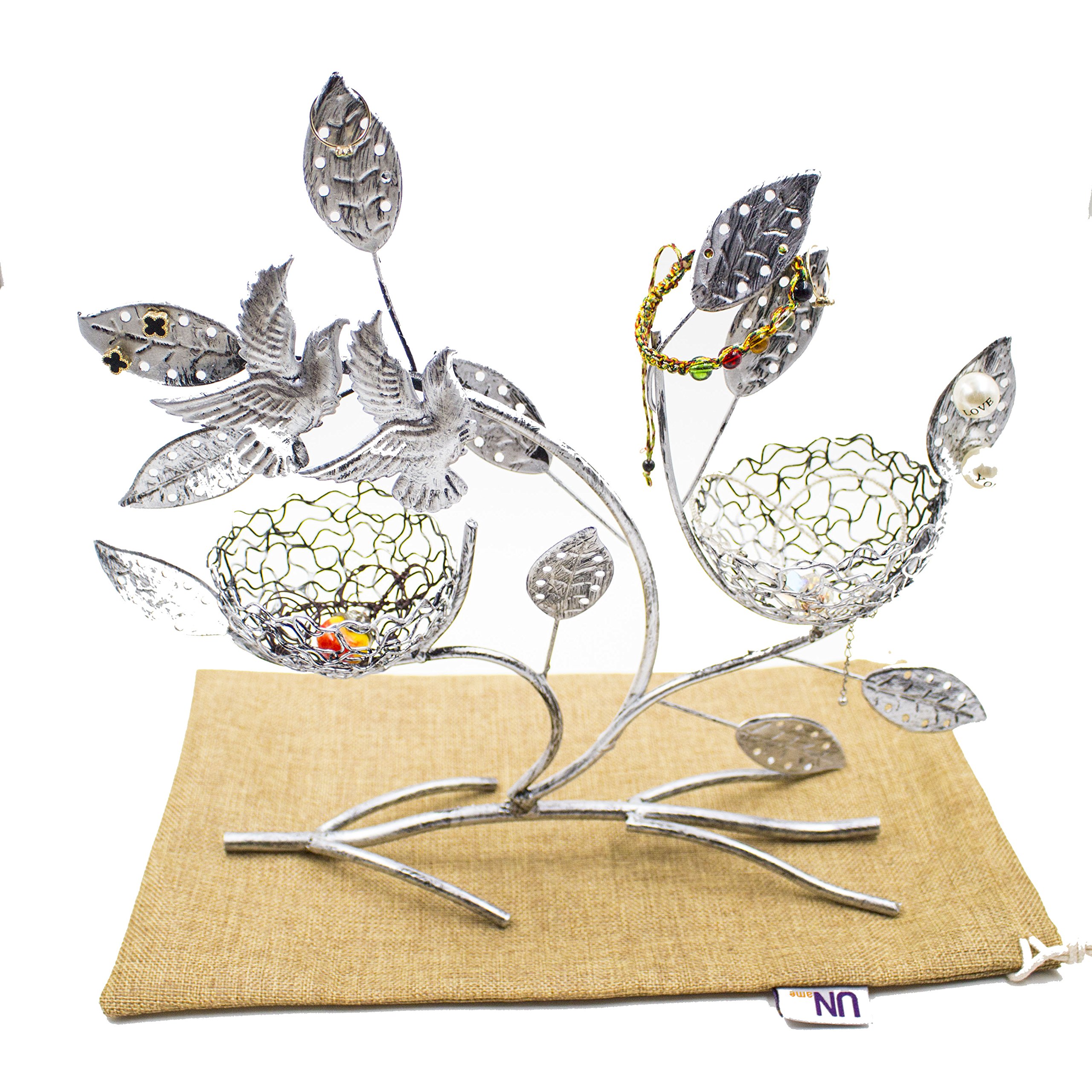 UName Bird Nest Jewelry Tree, Earrings/Necklace/Bracelet/Watch Holder, Ring Stander, Small items Organizer, Jewelry Display UN317