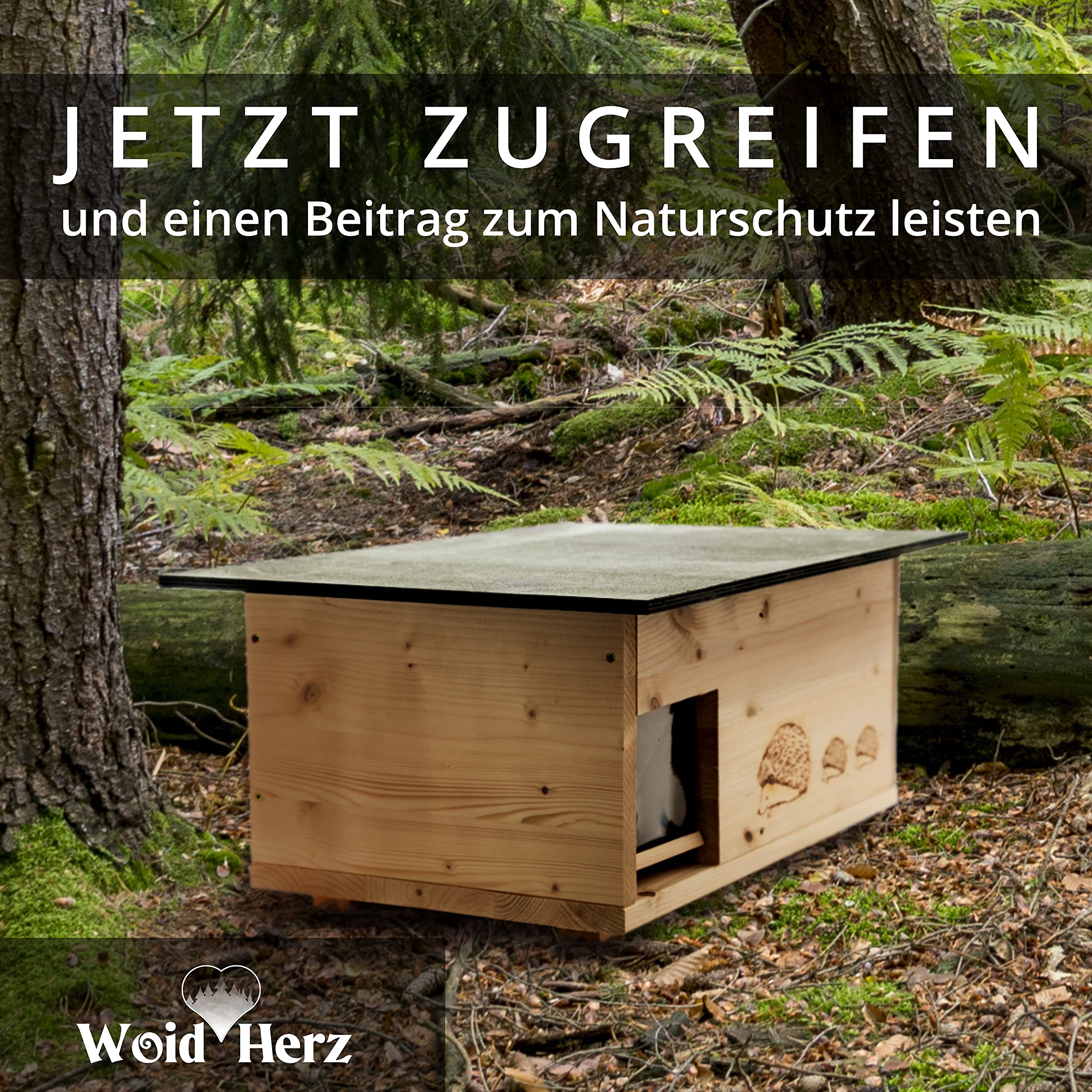 Domek dla jeży XXL, 2 razy lazurowany (IG1), domek dla jeży, domek dla jeży, domek dla jeży, z wejściem do labiryntu i klapą na szczury, z dnem i zdejmowanym otworem na dach dla łatwiejszego