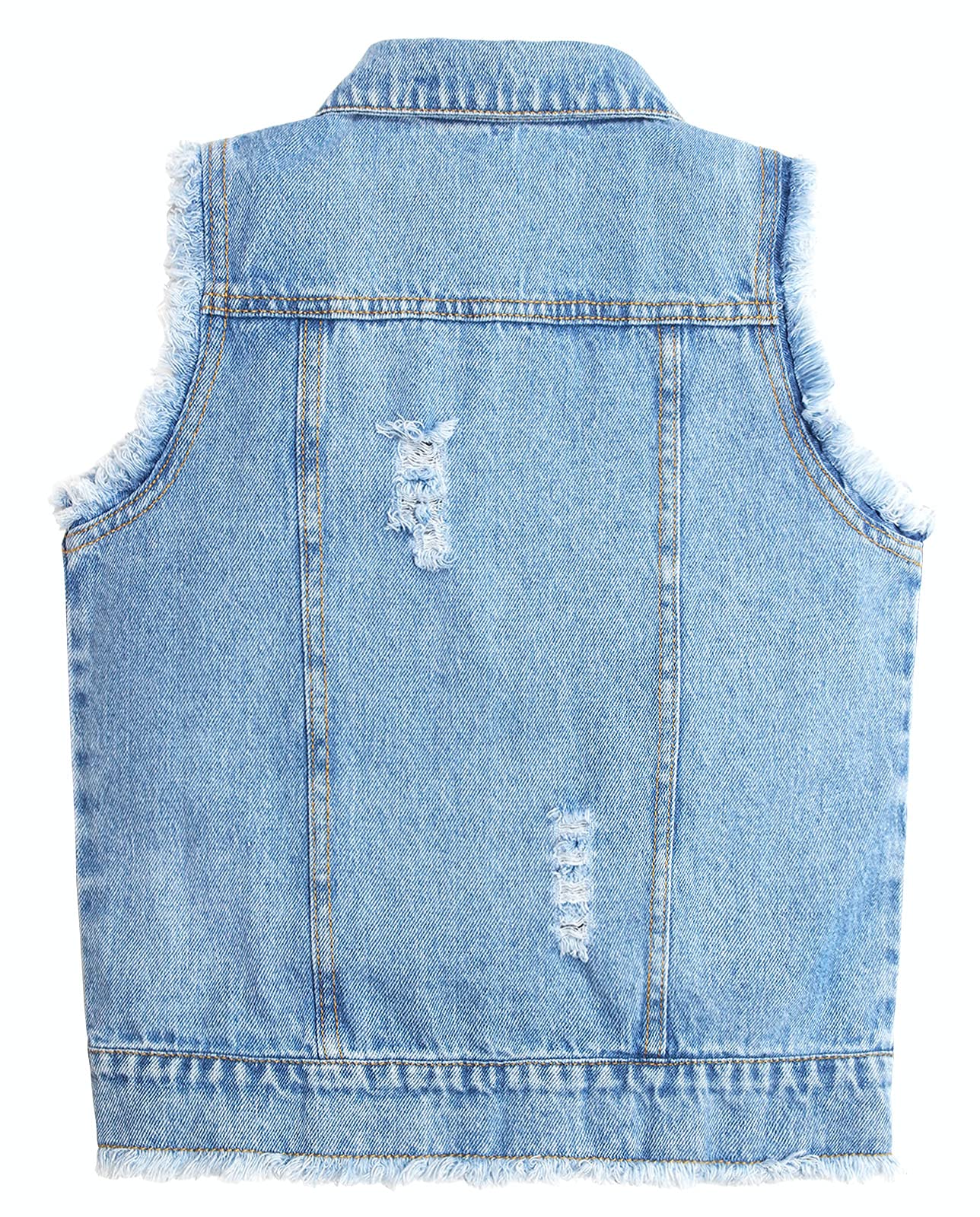 KIDSCOOL SPACE Gilet en jean pour petites filles, gilets en jean pour juniors