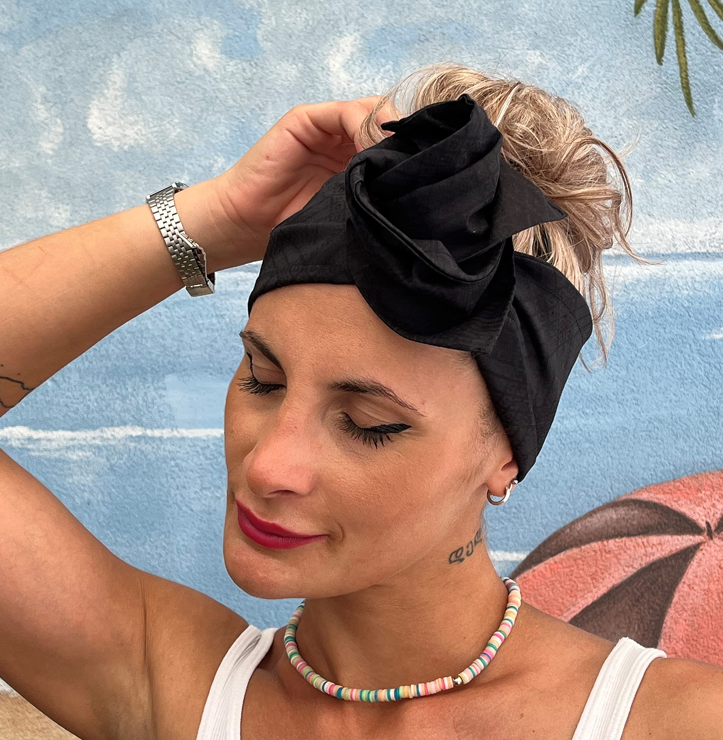 Fascia capelli BANDANASARTE con ferretto modellabile,100% cotone pregiato