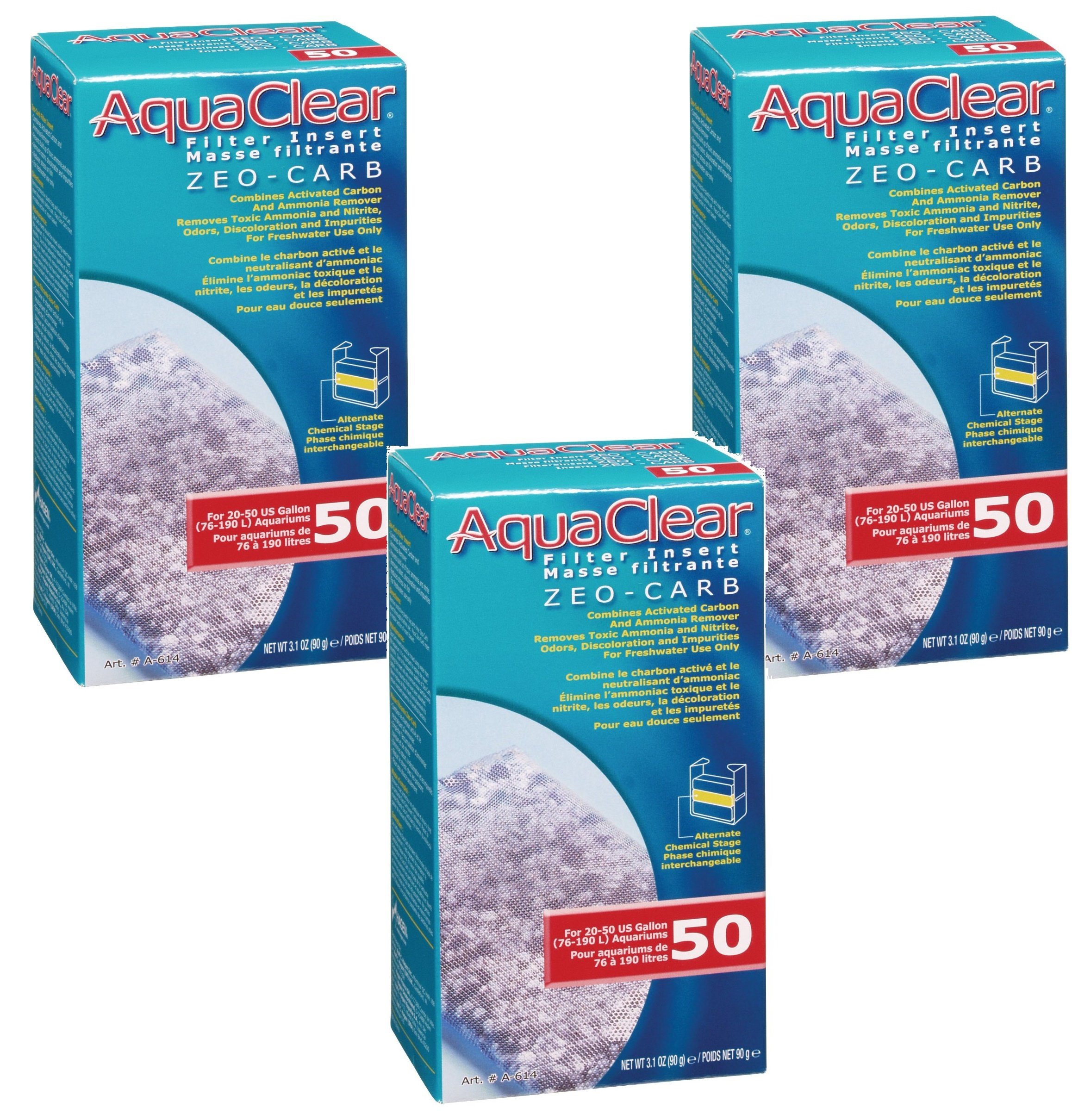 Photo 1 of (3 Pack) AquaClear 50 Zeo Carb Replacement Filters