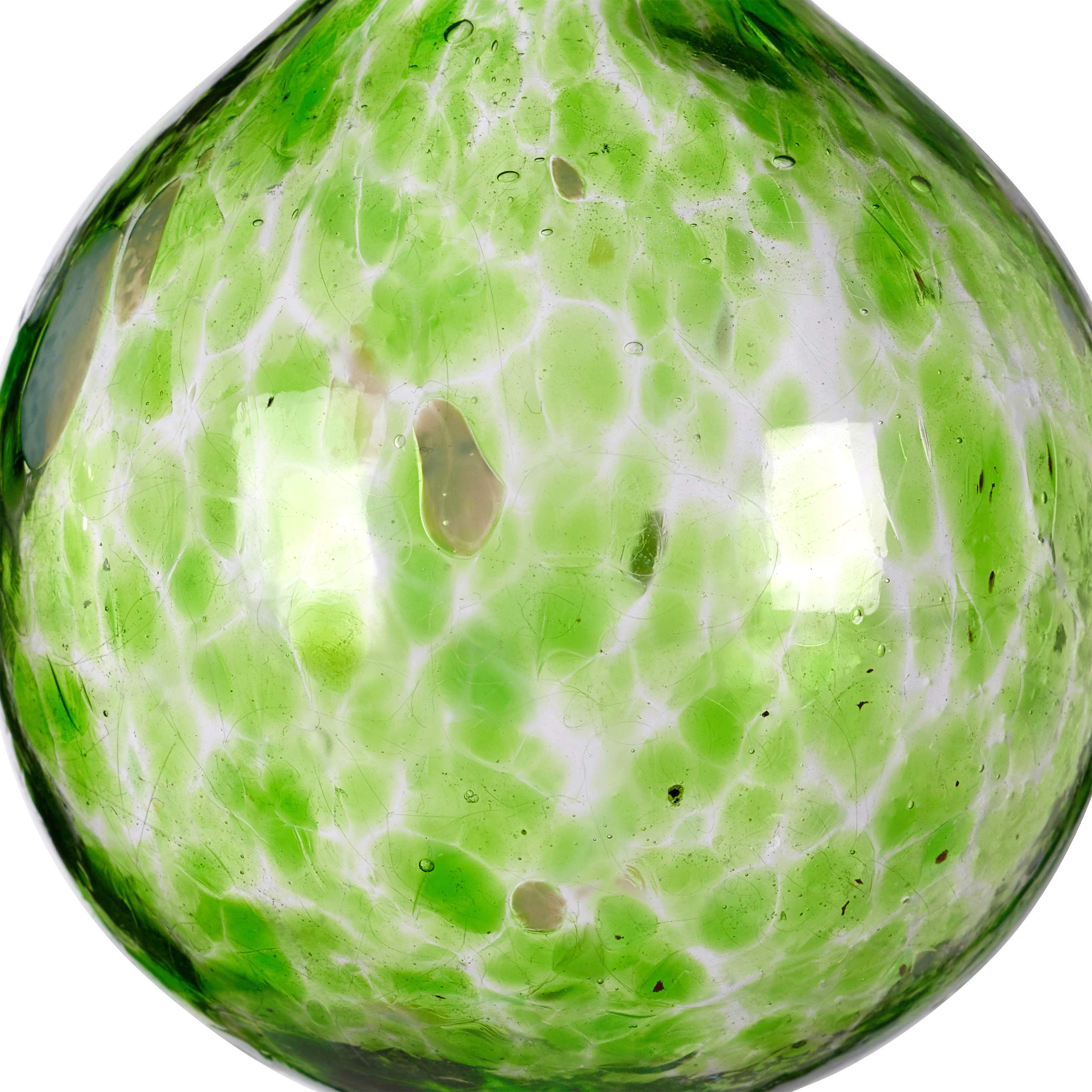 Relaxdays Globes d’arrosage Lot de 2, Distributeur Eau Plantes et Fleurs, Outil de Bureau, Ø 6 cm, Verre, Vert
