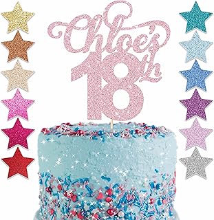 Custom Glitter Cake Topper, Personalised Cake Topper, Any Words Cake Topper, Any Age & Name, Glitter Topper, 22 different colours (Pastel Pink, Glitter)