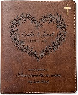 Personalized NIV Family Bible, Custom Engraved Journaling Bible, Christian Wedding Anniversary Gift, Red Letter Wide Margin Bible