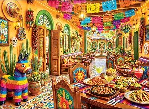 500 Piece Mexican Fiesta Courtyard Jigsaw Puzzle