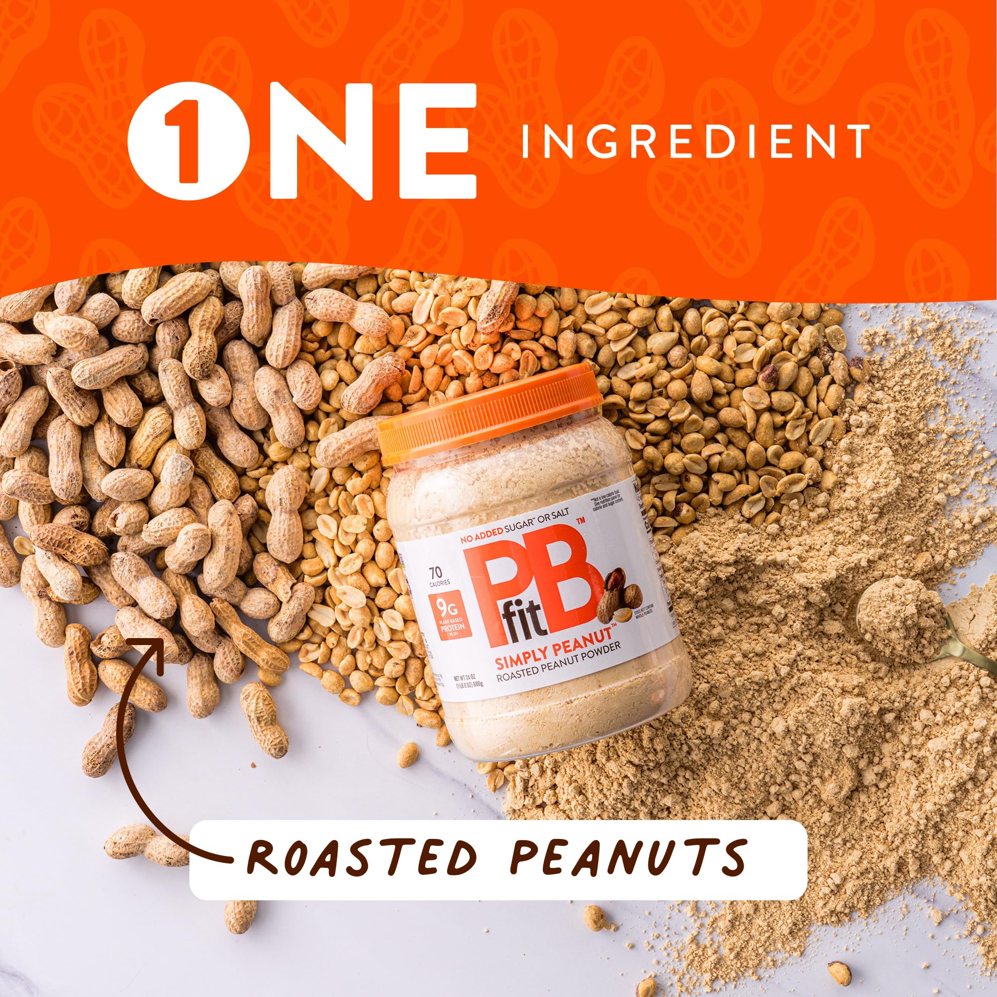 Whew Foods Pure Peanut PBfit 100% pudrowane masło orzechowe, bezglutenowe białko w proszku (24 oz)
