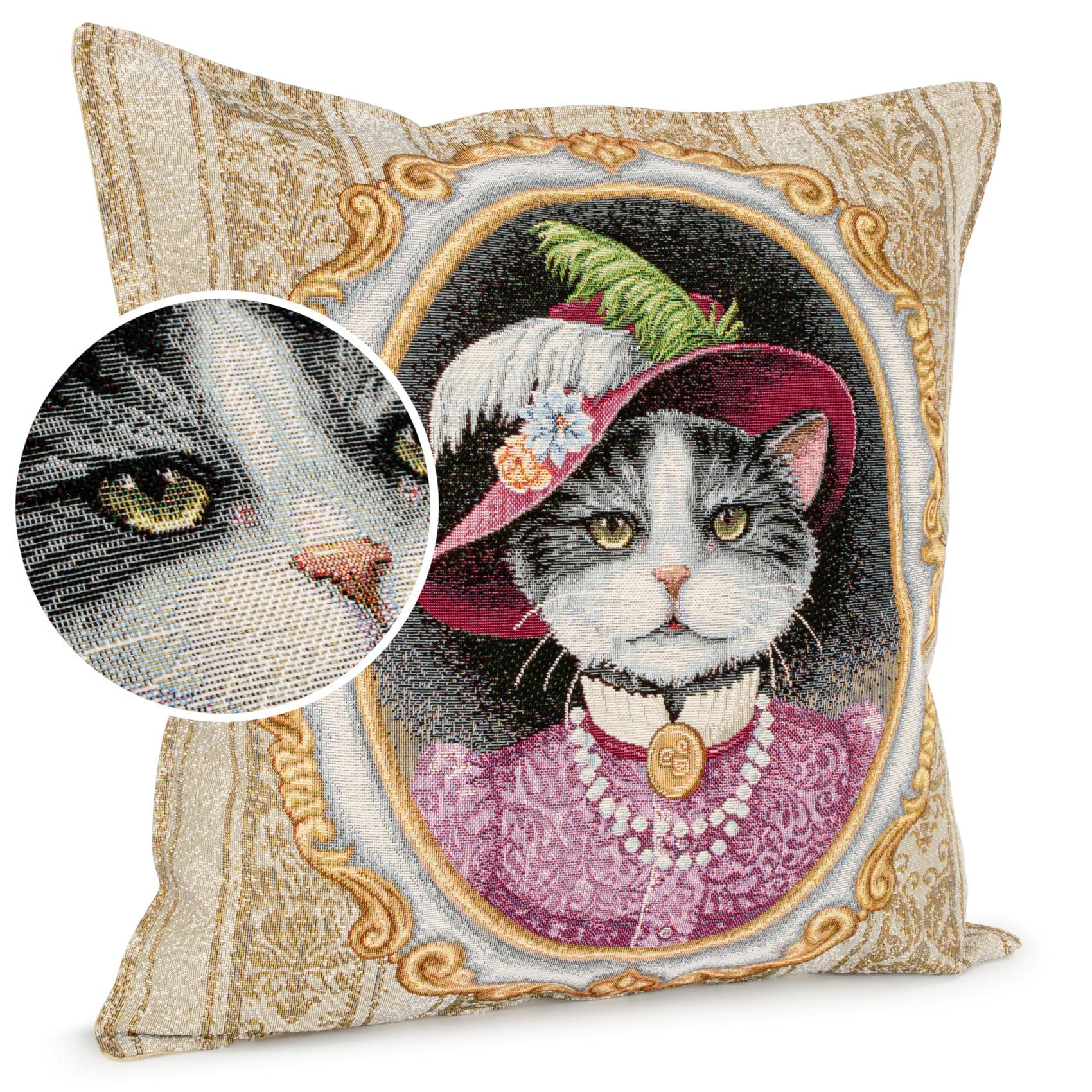 Housse de coussin Gobelin Milady 45x45 cm garnie pour décoration de canapé