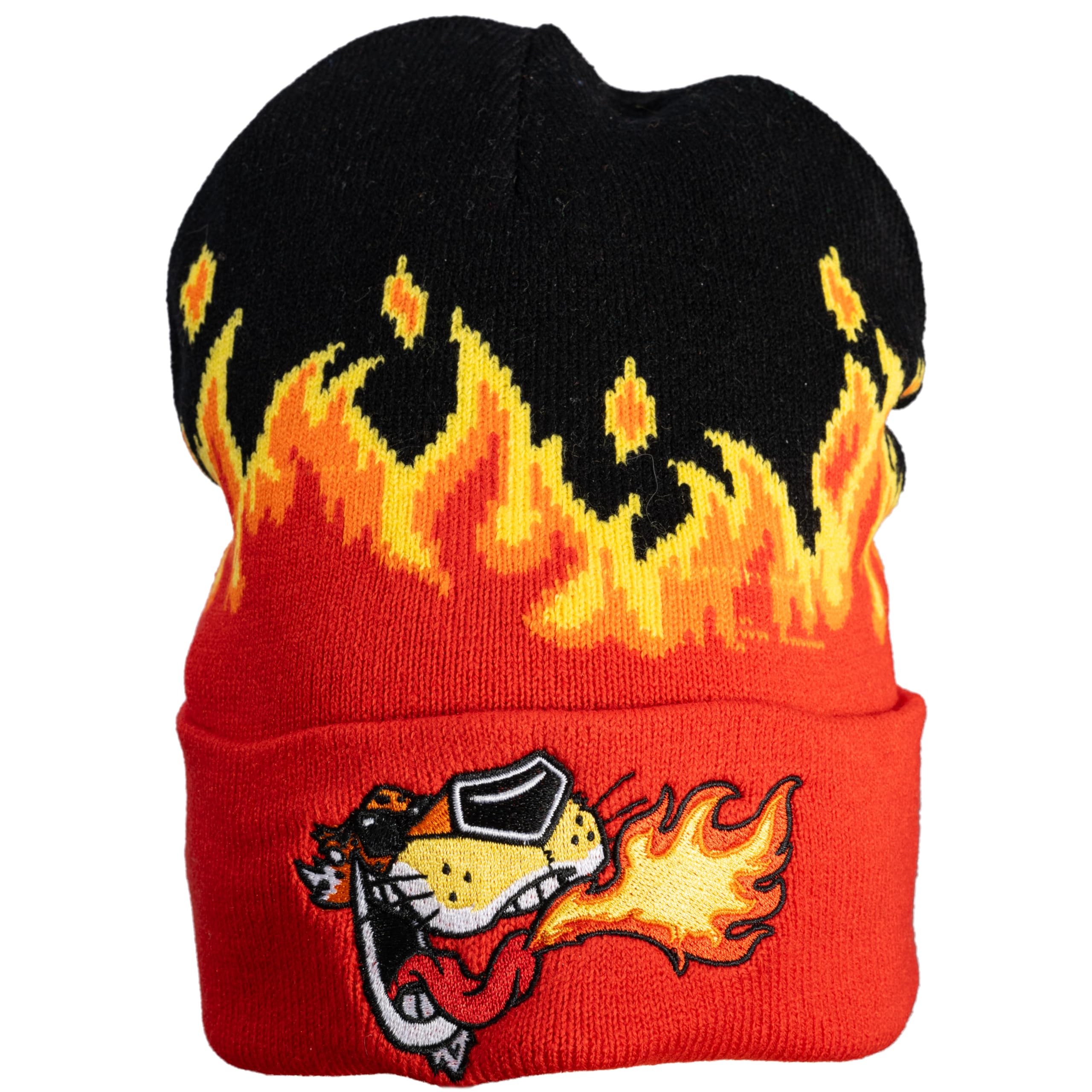 Mad EngineChester Cheetos Beanie Hat Fire Breather Pom Winter Cuffed Beanies