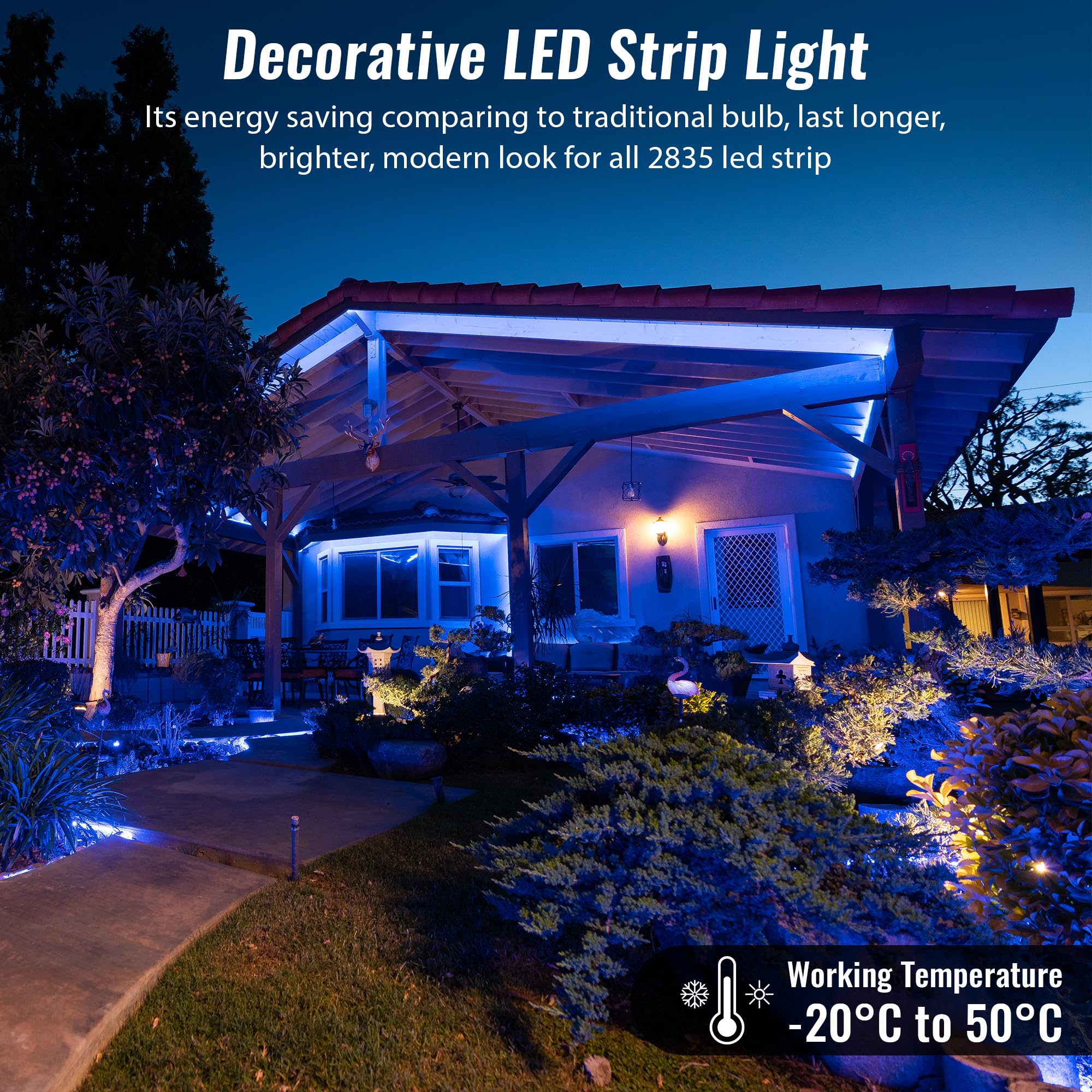 Blue Exterior Accent Lights West Ivory 108LEDs, 10ft Blue LED Rope