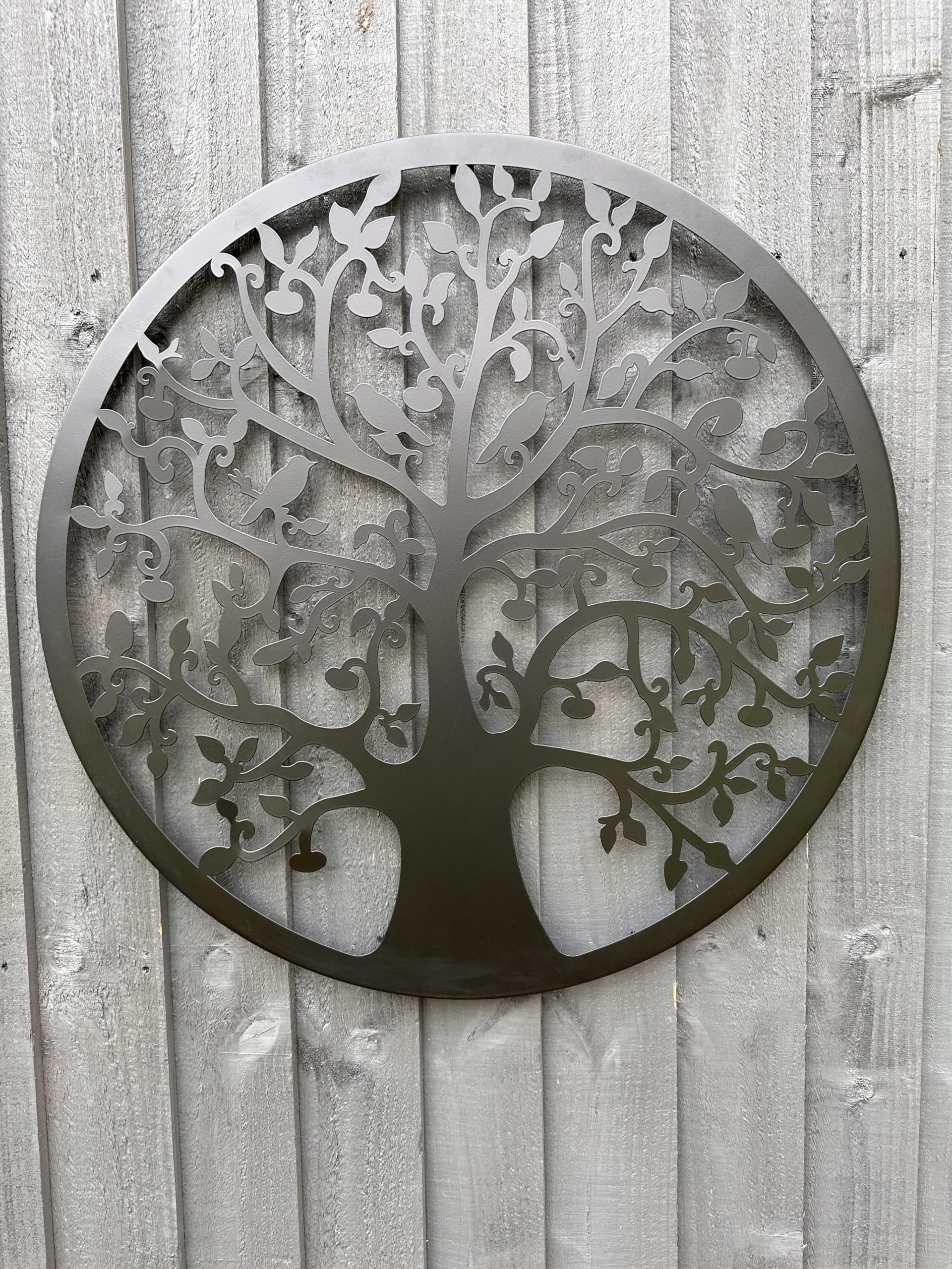 Marissa's Garden & Gift Bronze Black Tree Of Life Wall Art 60Cm Wall Art With Birds Made From Powder Coated Steel Suitable For Indoors/Outdoors