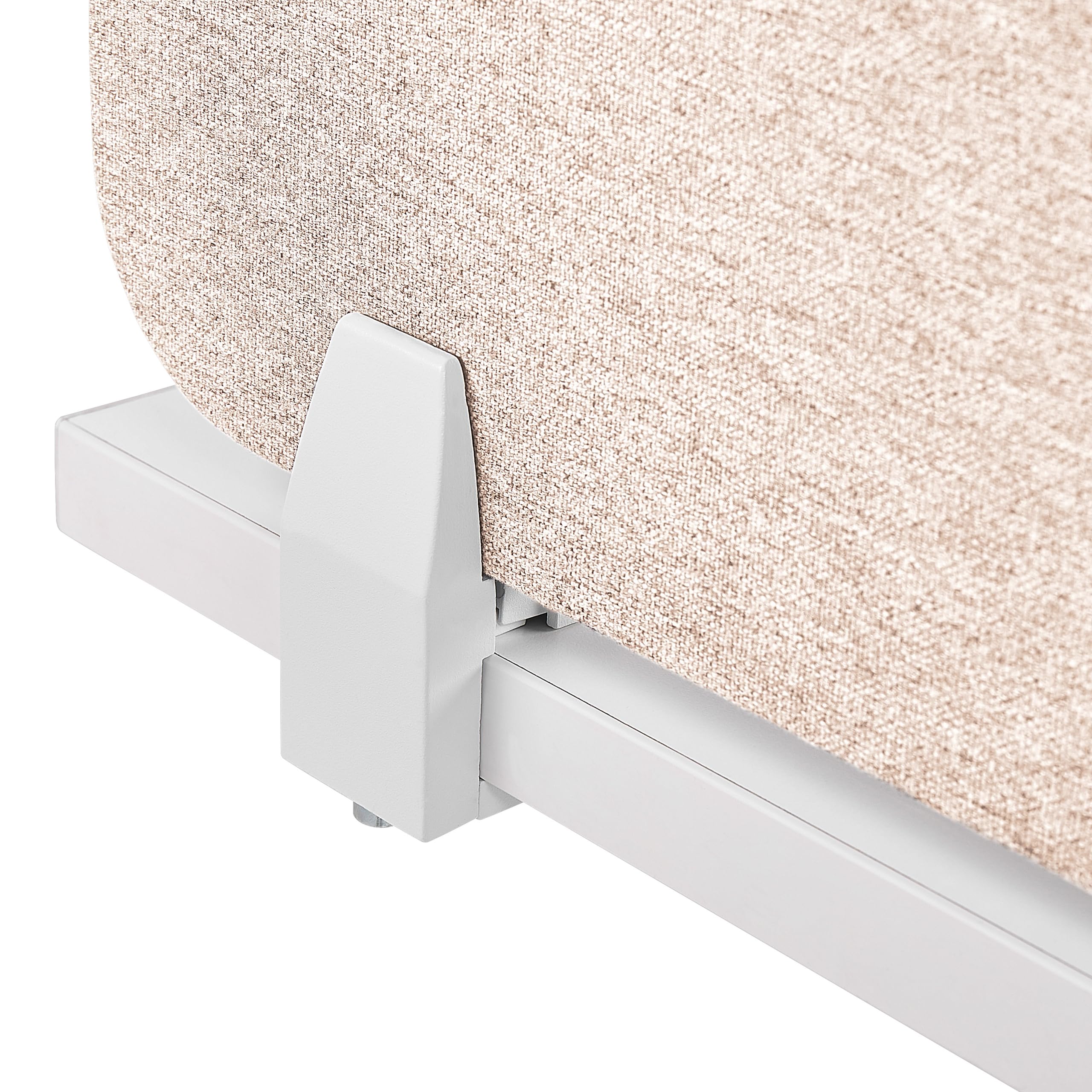 Beliani Séparateur de Bureau Beige Synthétique et Polyester 72 x 40 cm Ecran Visuel Wally
